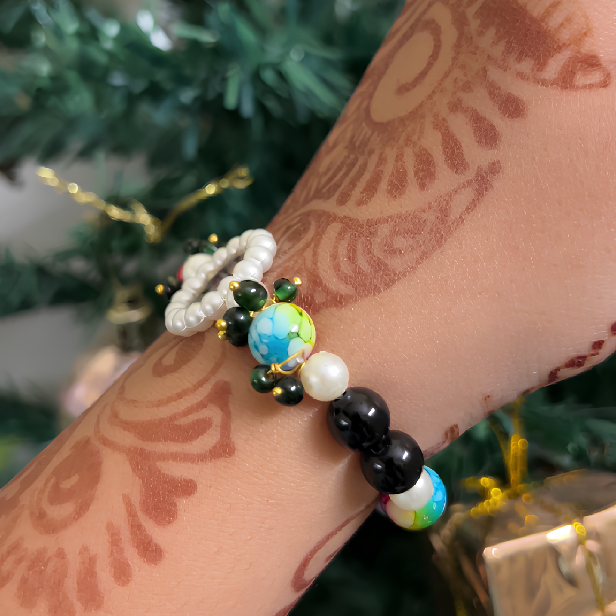 Celestial Harmony: Handcrafted Multi-Chroma Medallion Bracelet