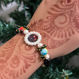Celestial Harmony: Handcrafted Multi-Chroma Medallion Bracelet