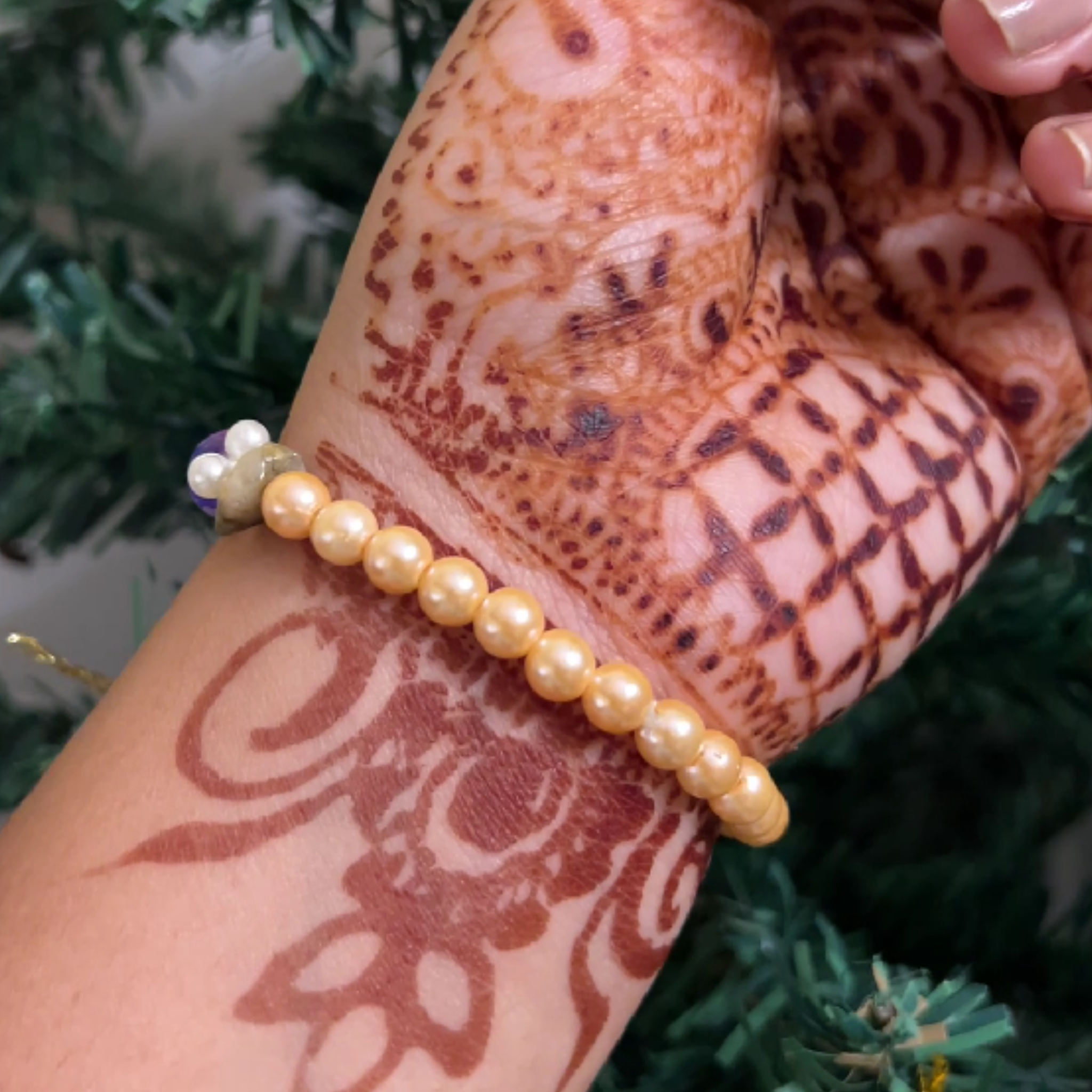 Divine Grace Beaded Spiritual Bracelet – Pearl & Multi-Stone Sacred Charm