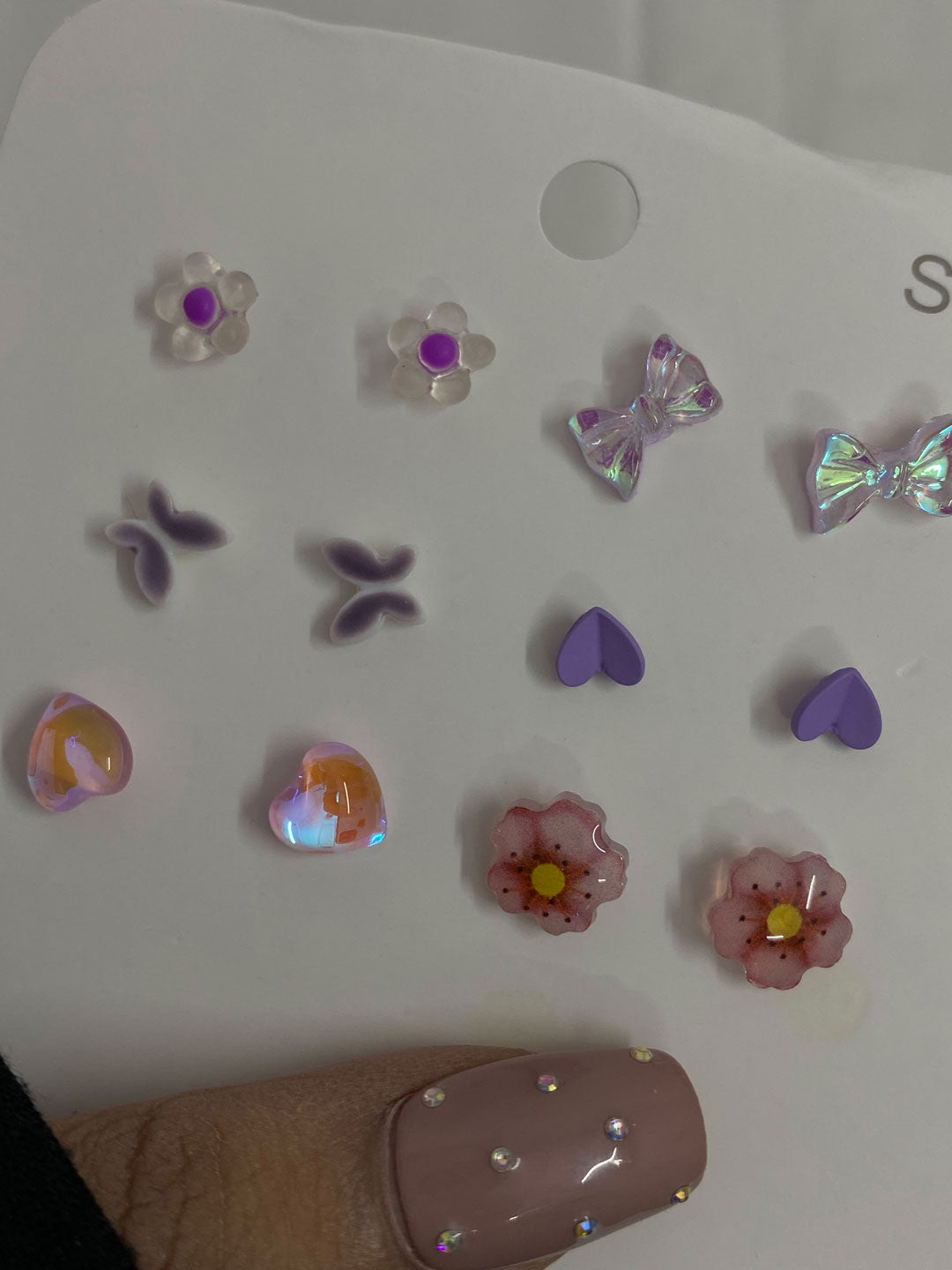 6 set of purple season studs