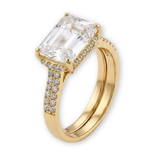Emerald-Cut East-West Diamond Engagement Ring