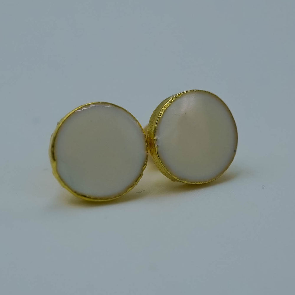 sea white circle studs