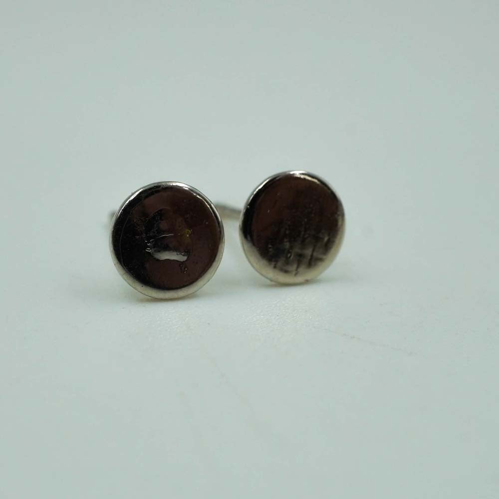 silver disc studs