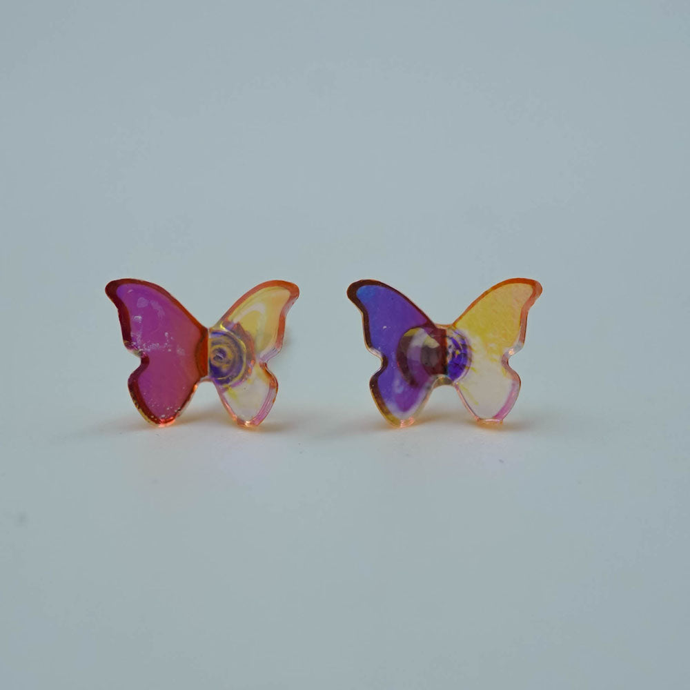 multicolor butterlfy studs