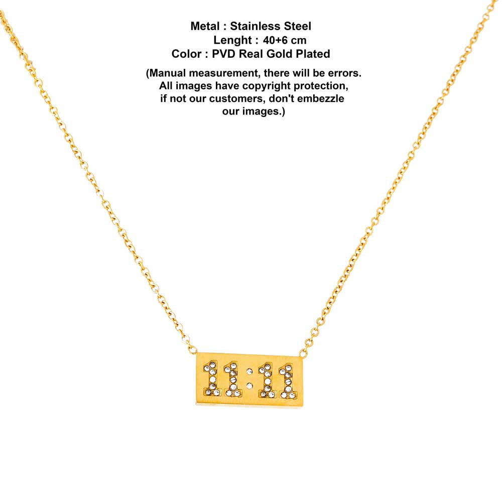 11_11  Zircon Studded Pendant