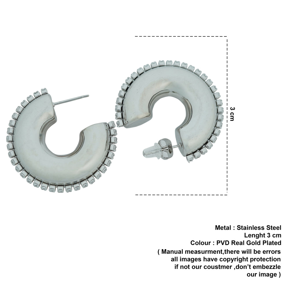 thick zircon studded hoops d471