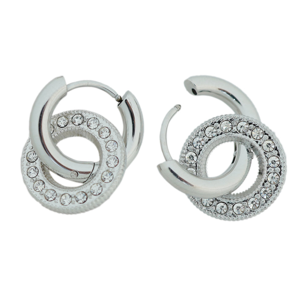 silver plated donuts hoops d473