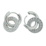 silver plated donuts hoops d473