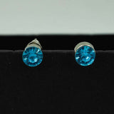 blue zircon studs