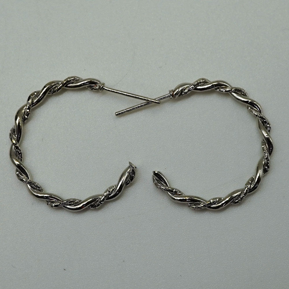 silver twisted hoops