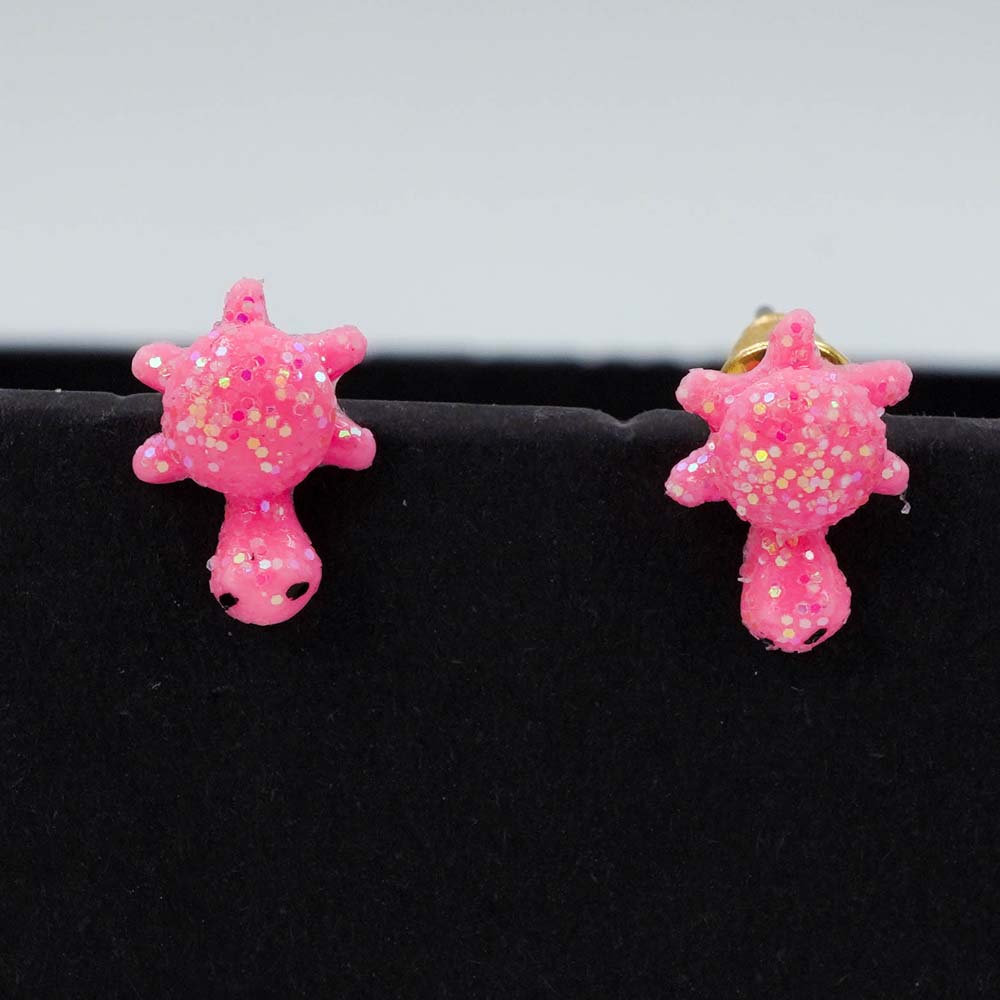 pink turtle studs