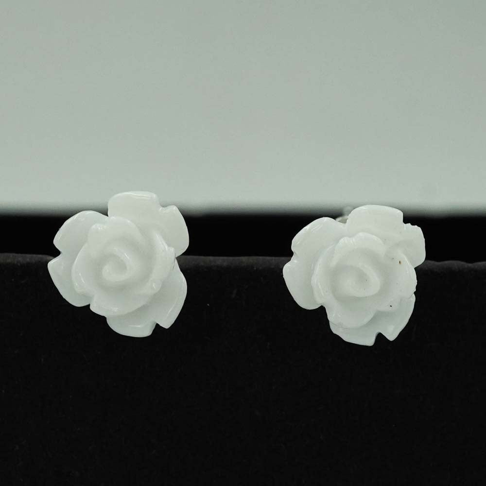 white flower studs
