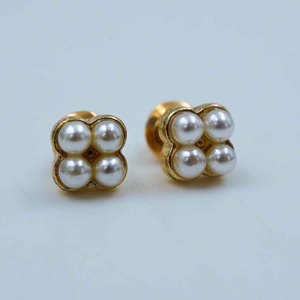 square pearl studs