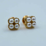 square pearl studs