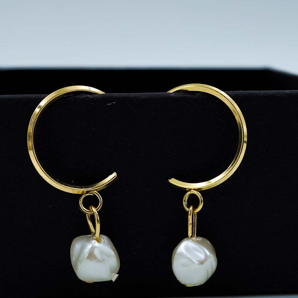 pearl drop hoops