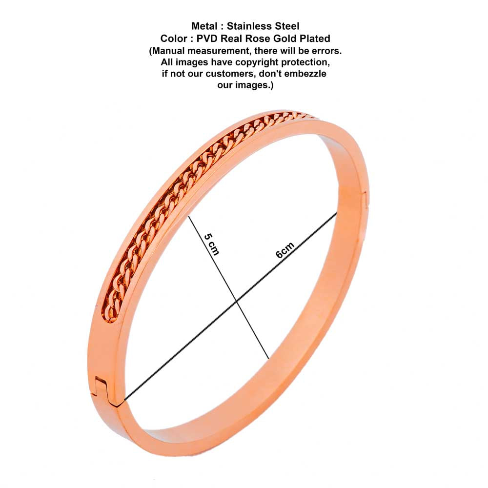 chained rose gold plated band