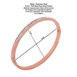 box stoned rose gold plated band