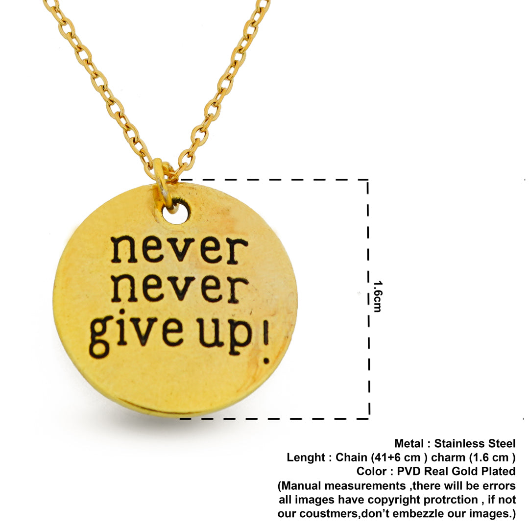 never give up pendent