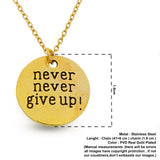 never give up pendent