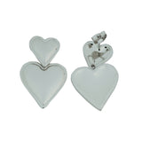 double heart studs