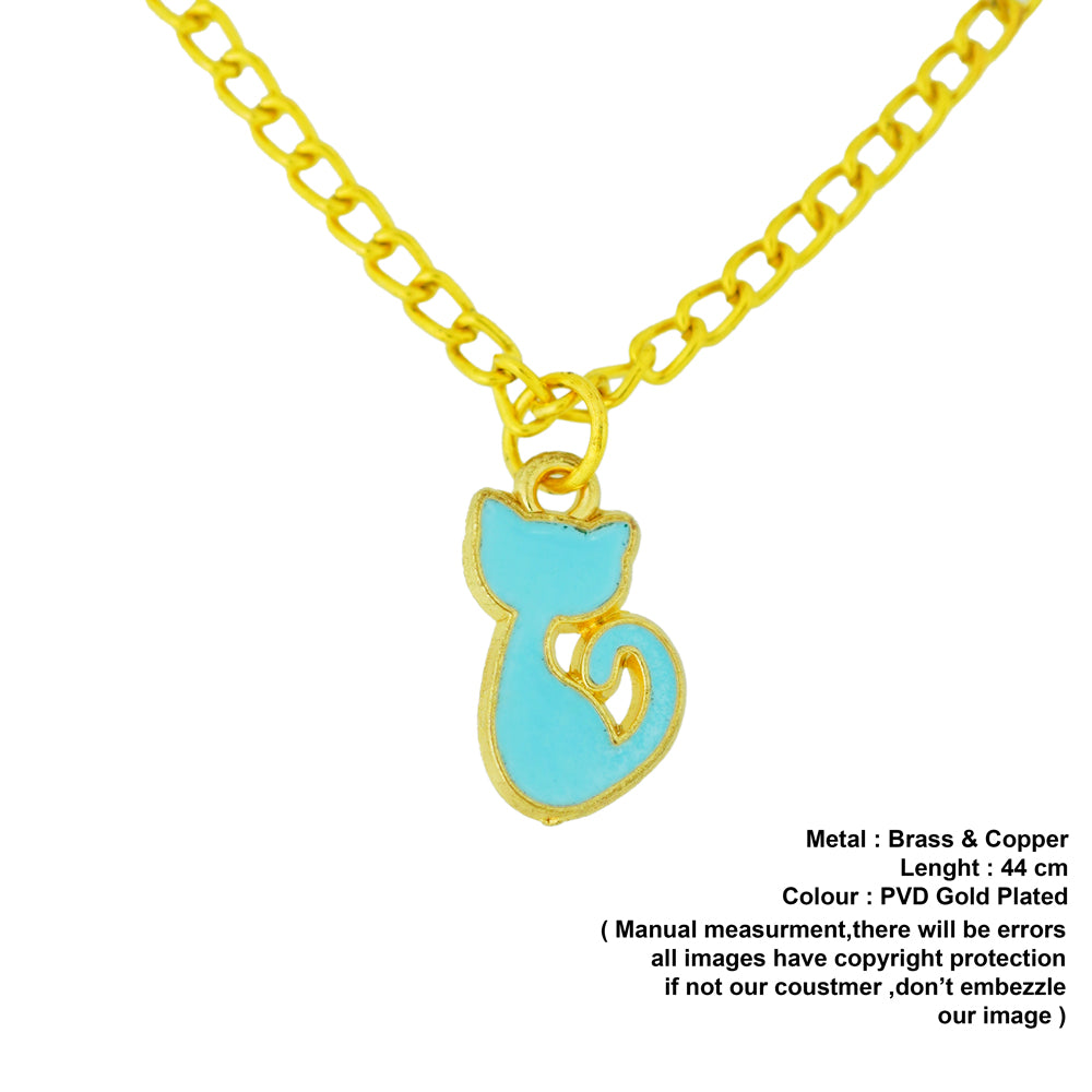 sea green cat pendant