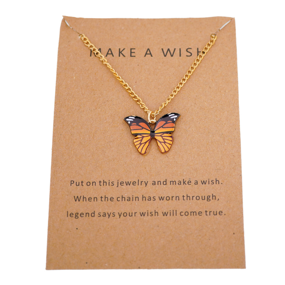Orange butterfly pendant