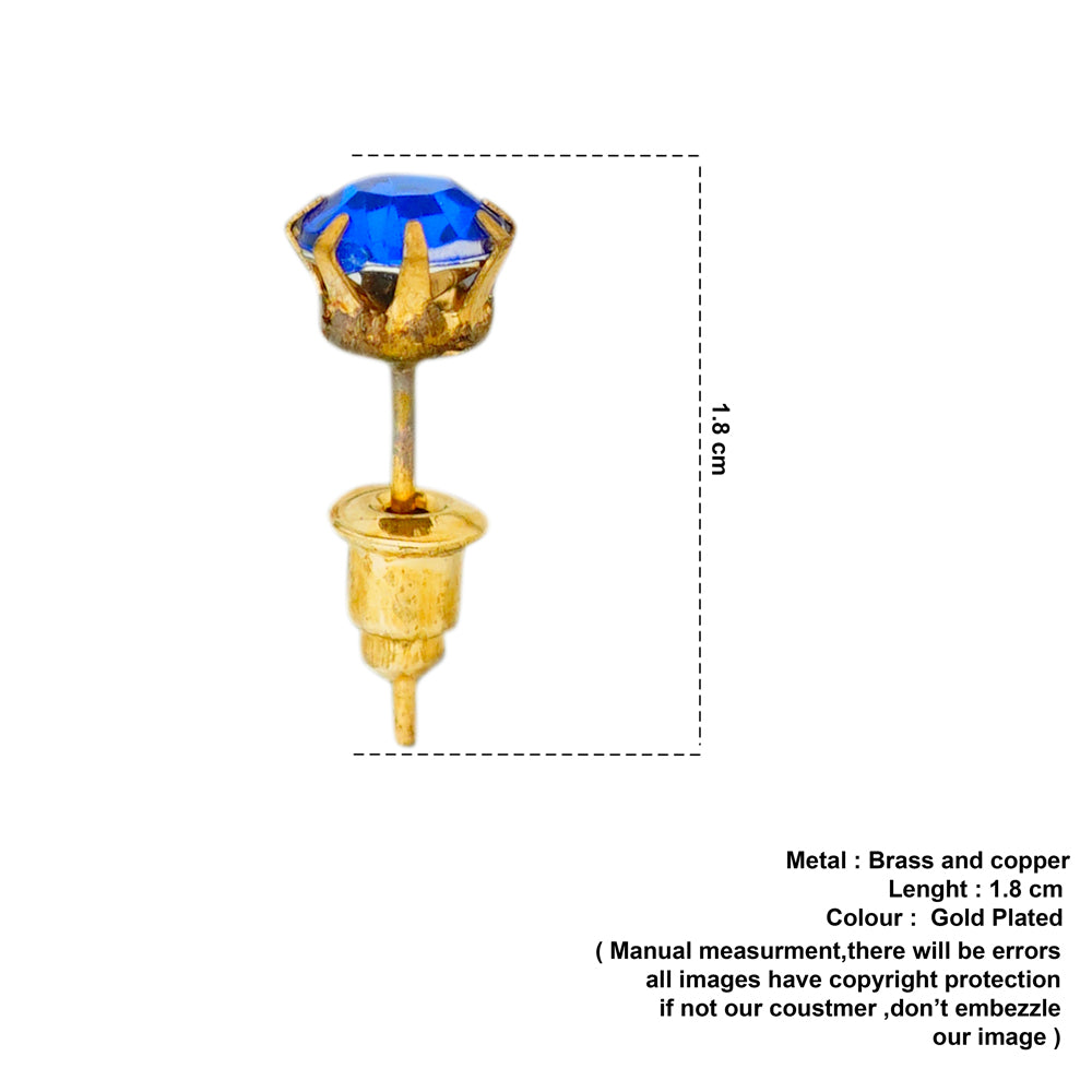 royal blue zircon studs D1115