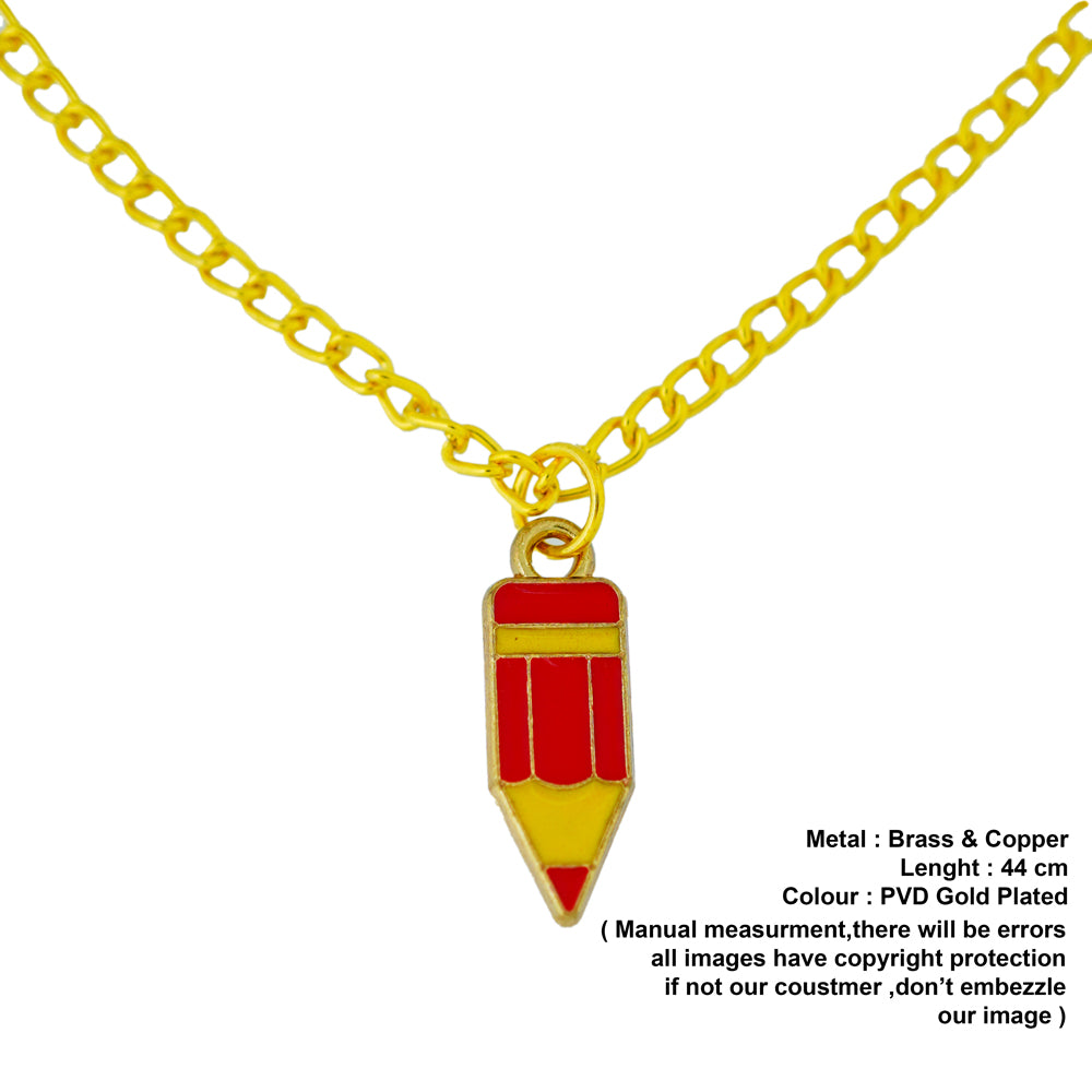 red and yellow pencil pendant