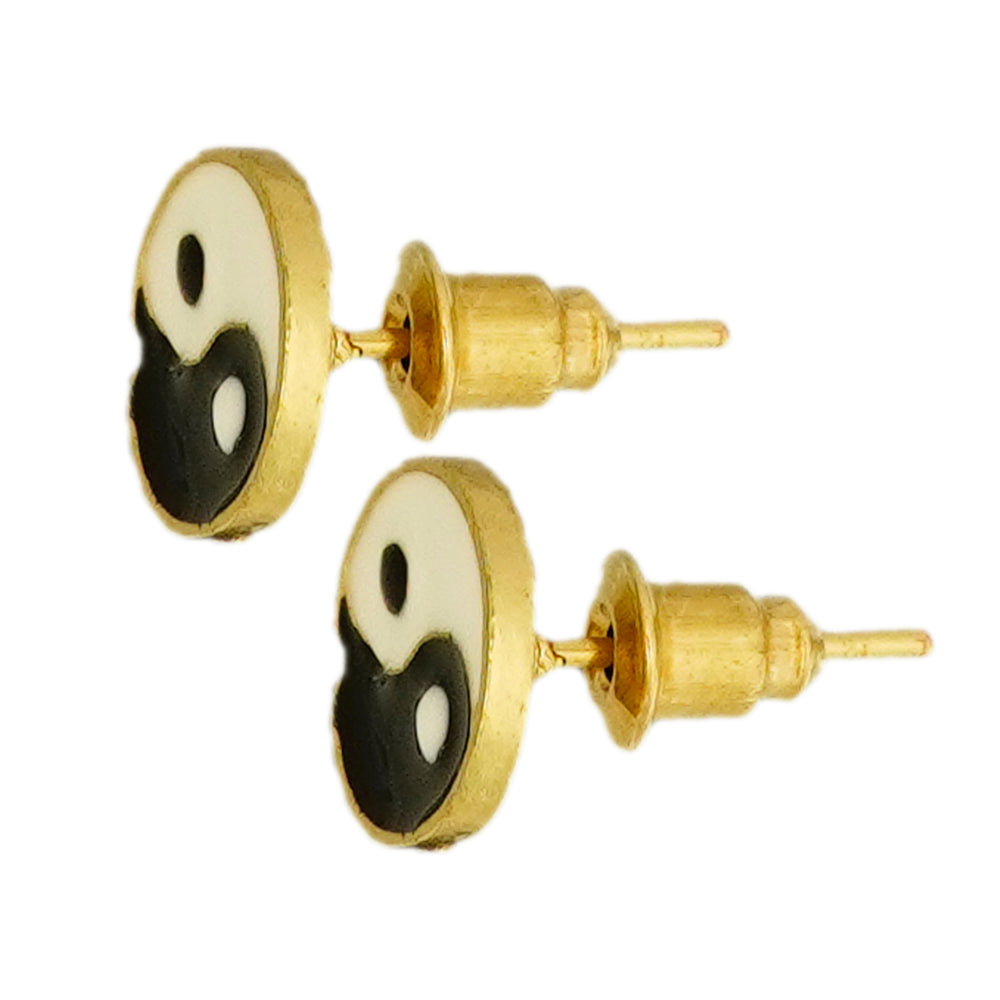 round black&white studs D759
