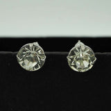 silver zircon studs