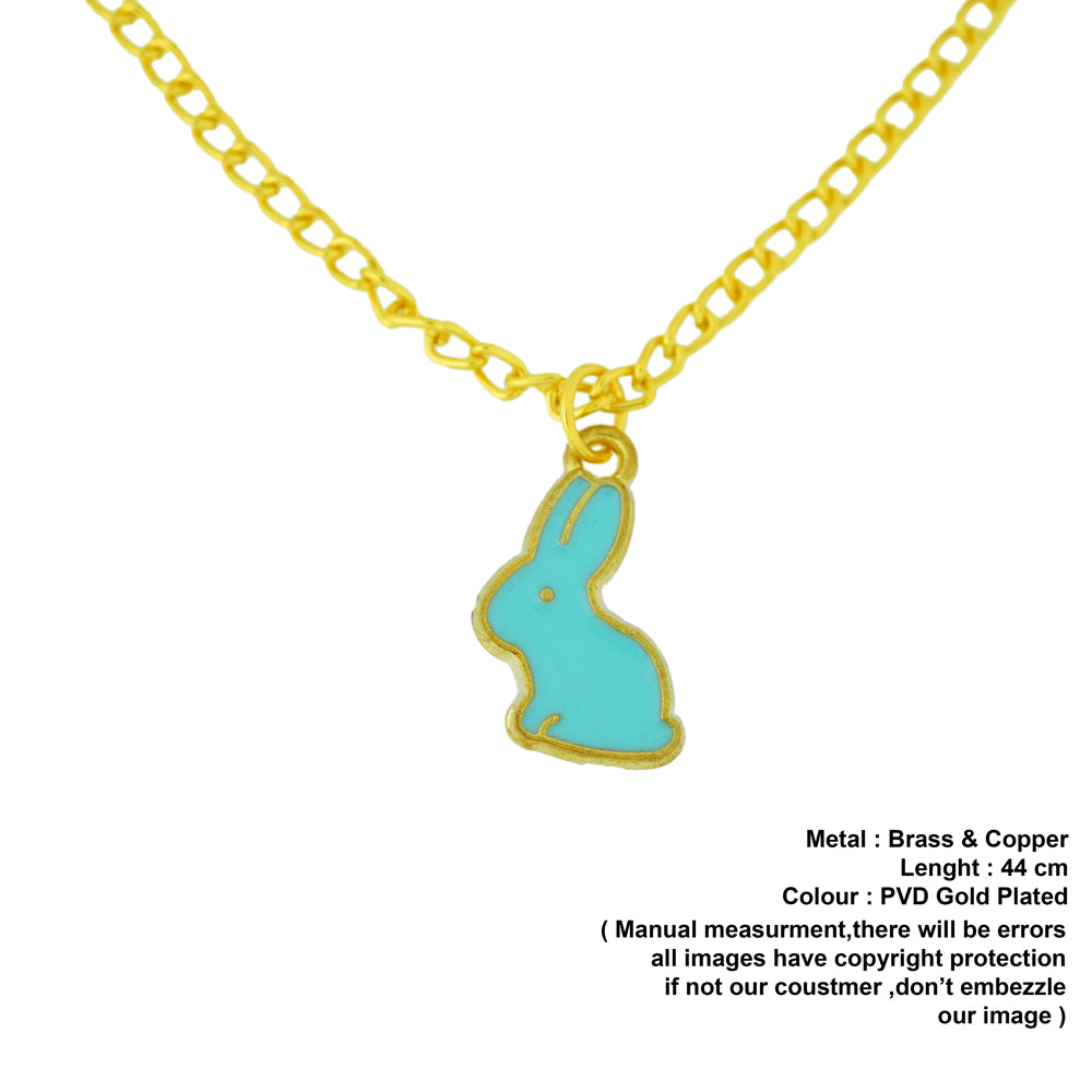 cyan rabbit pendant