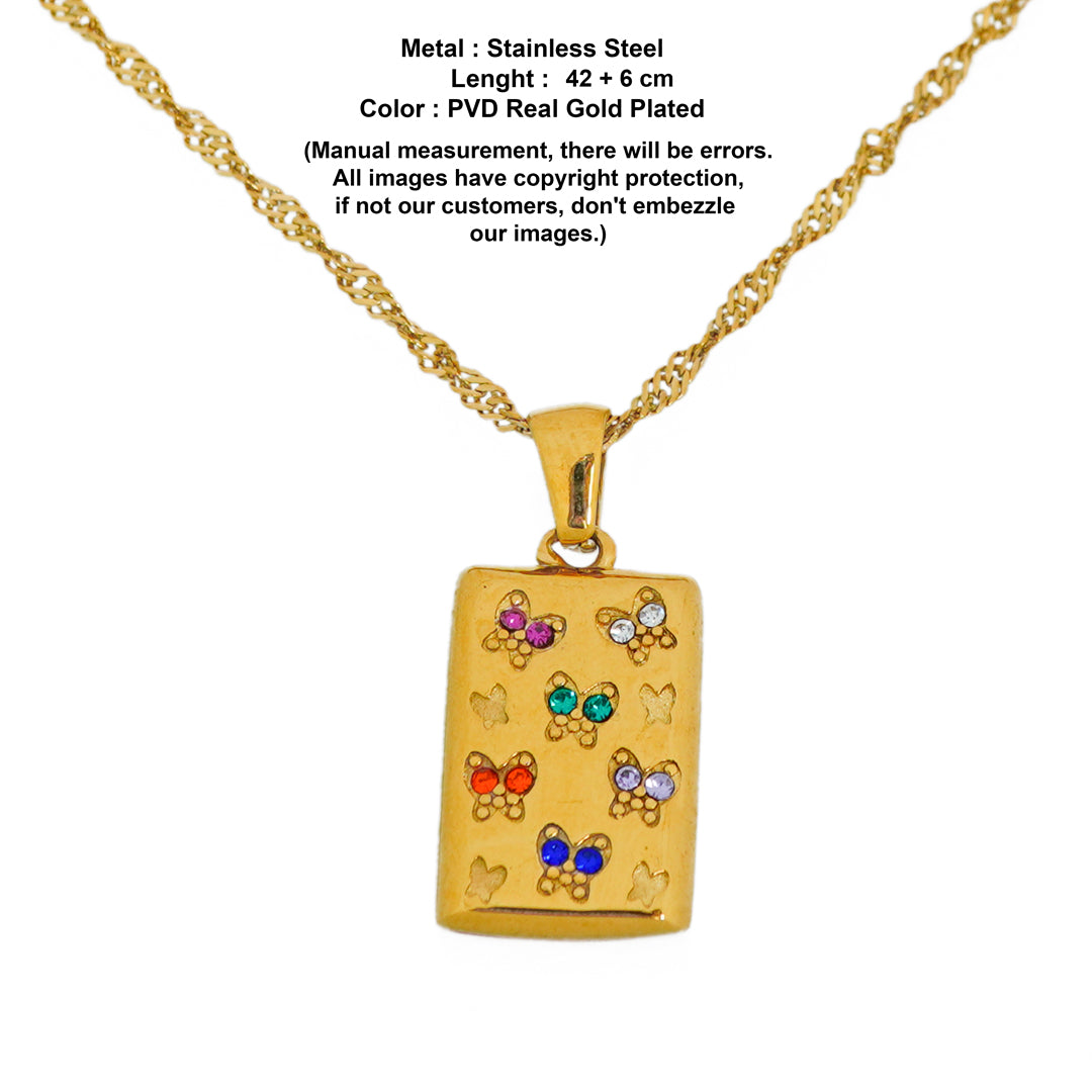 Multi coloured butterfly Pendant