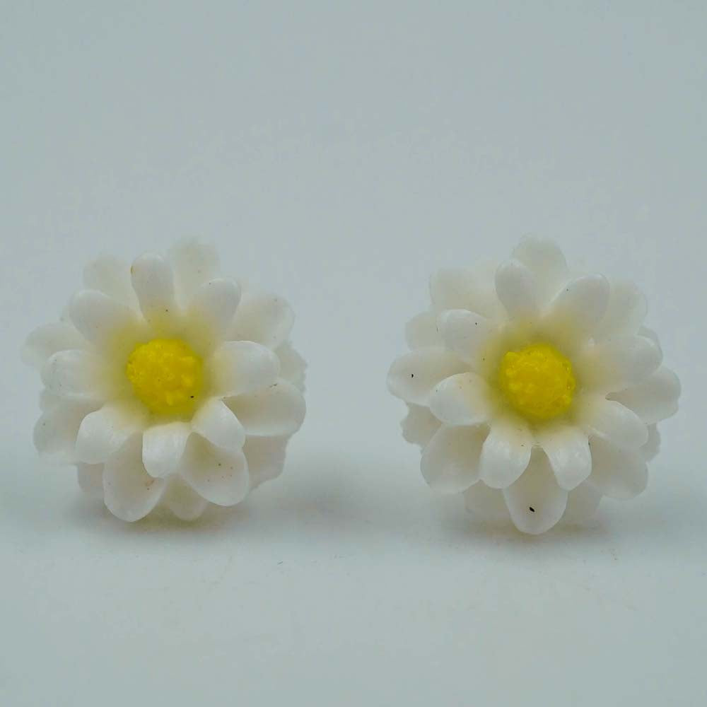 white flower studs