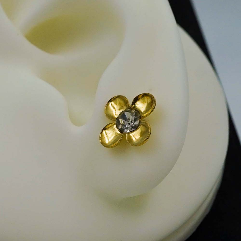 flower zircon studs