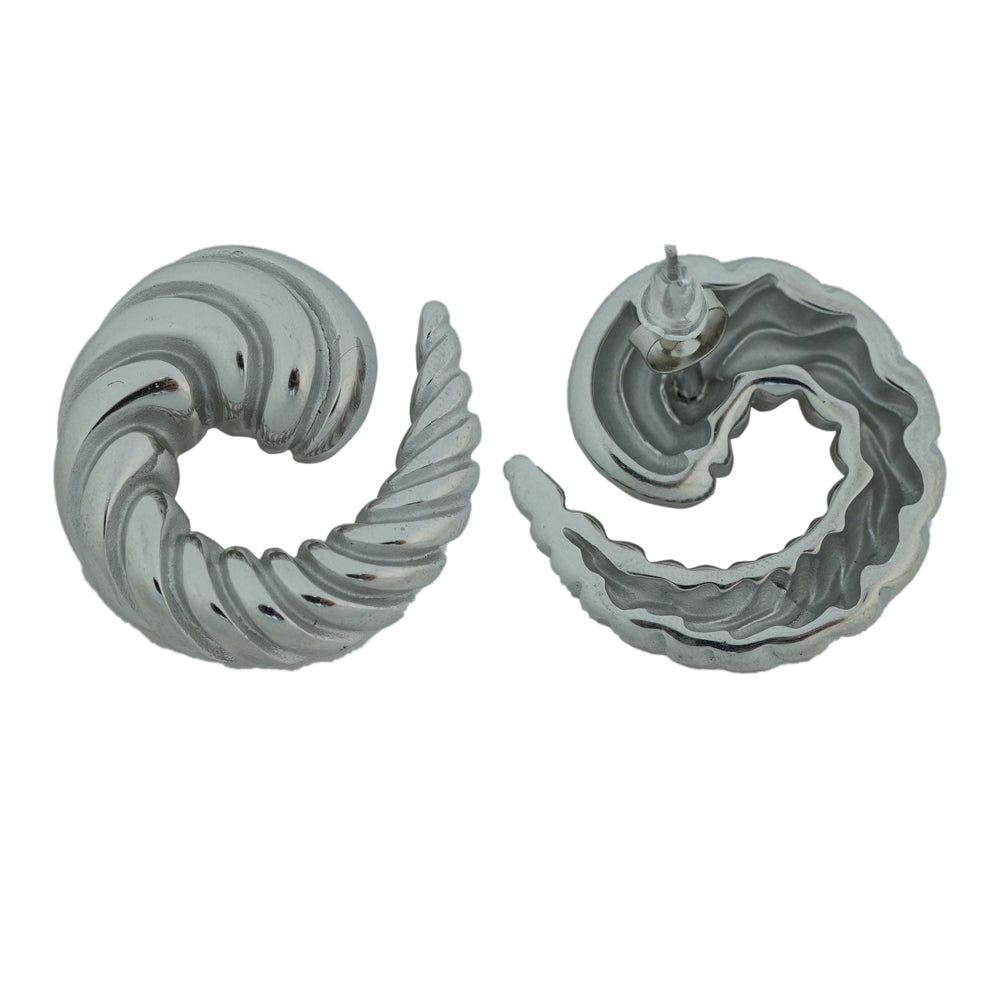 Spiral earrings silver plated _D275