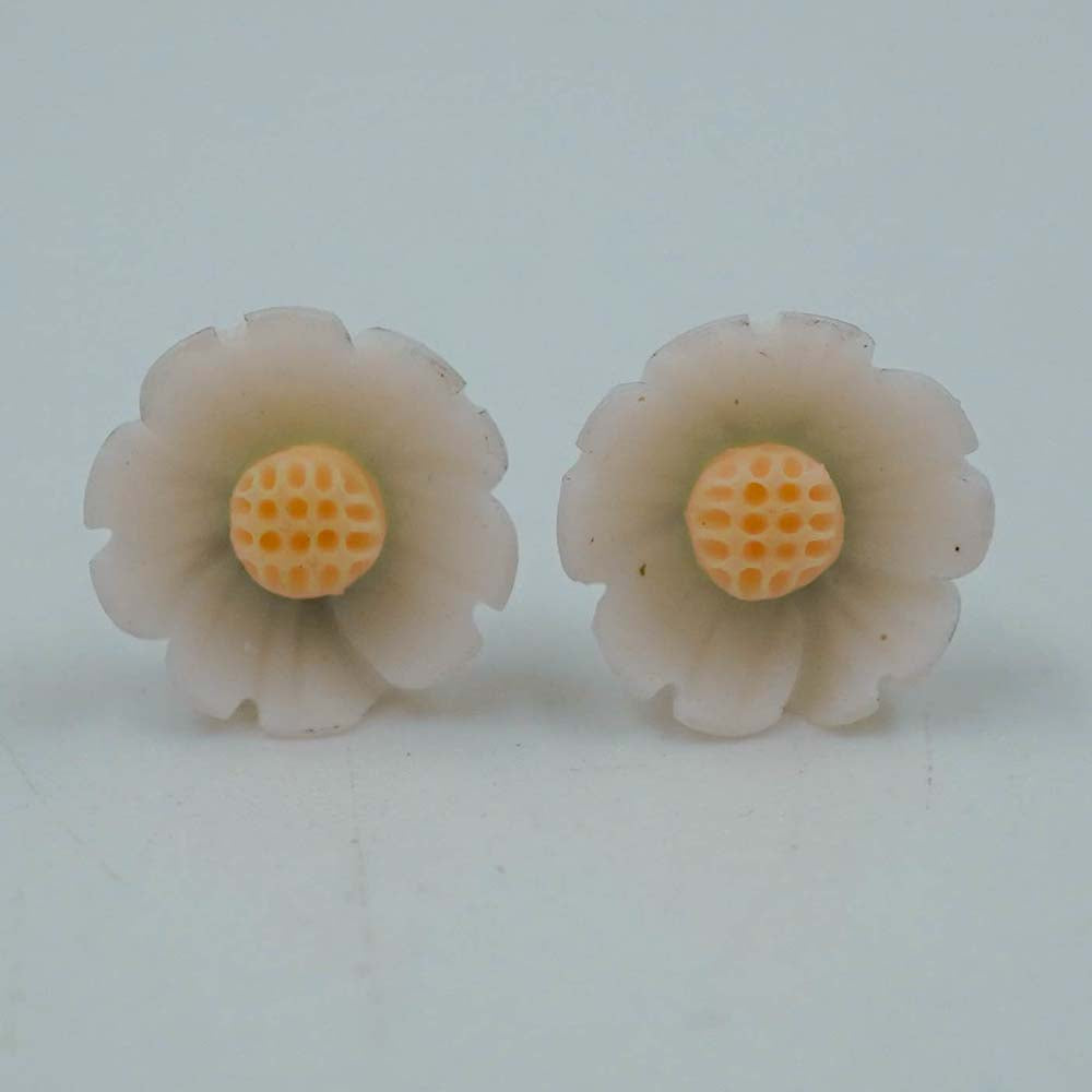 white flower studs