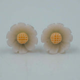 white flower studs
