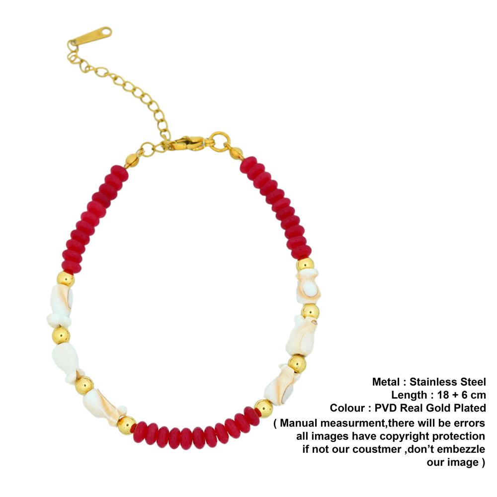 Tilly red stoned bracelet D262