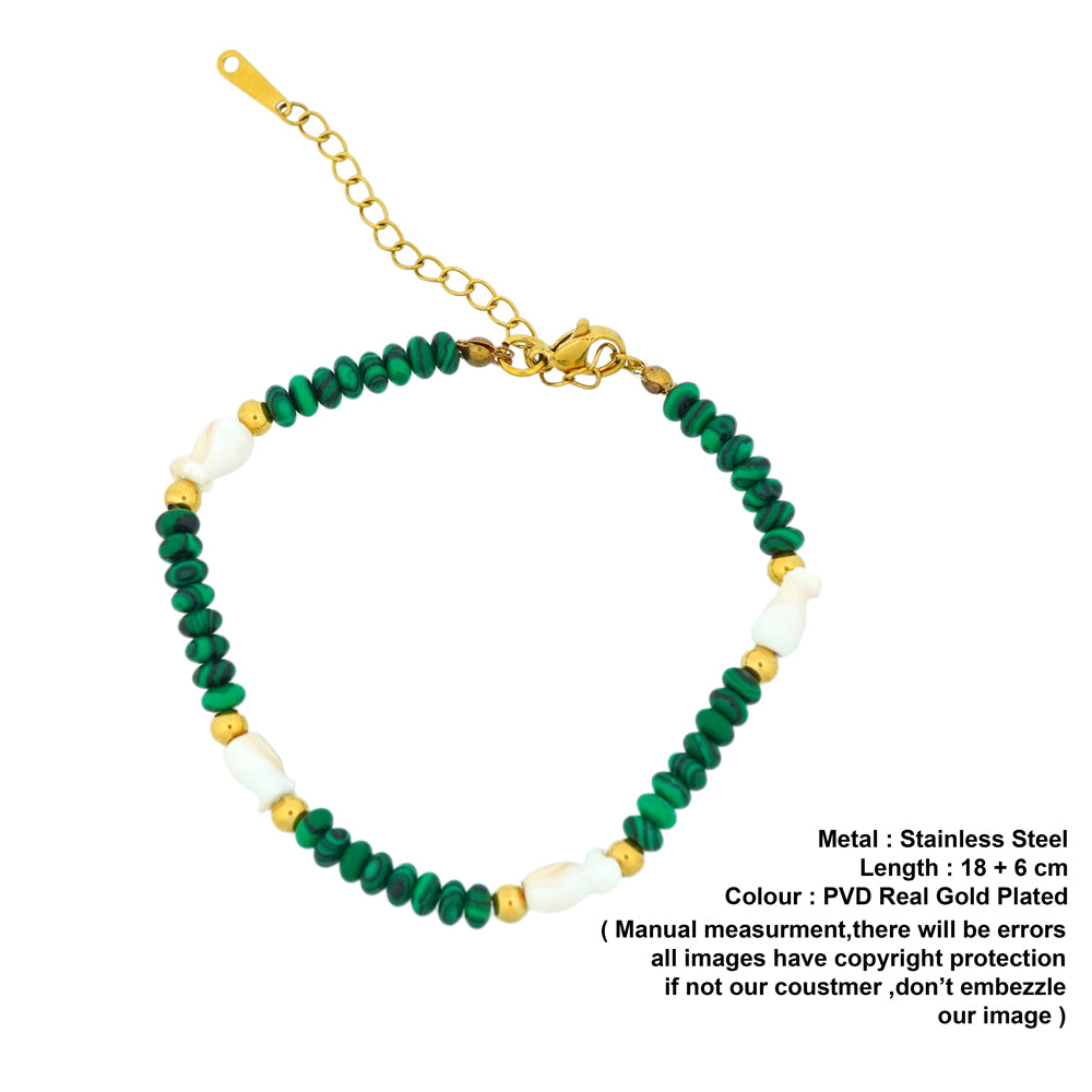 Tilly green stoned bracelet D263
