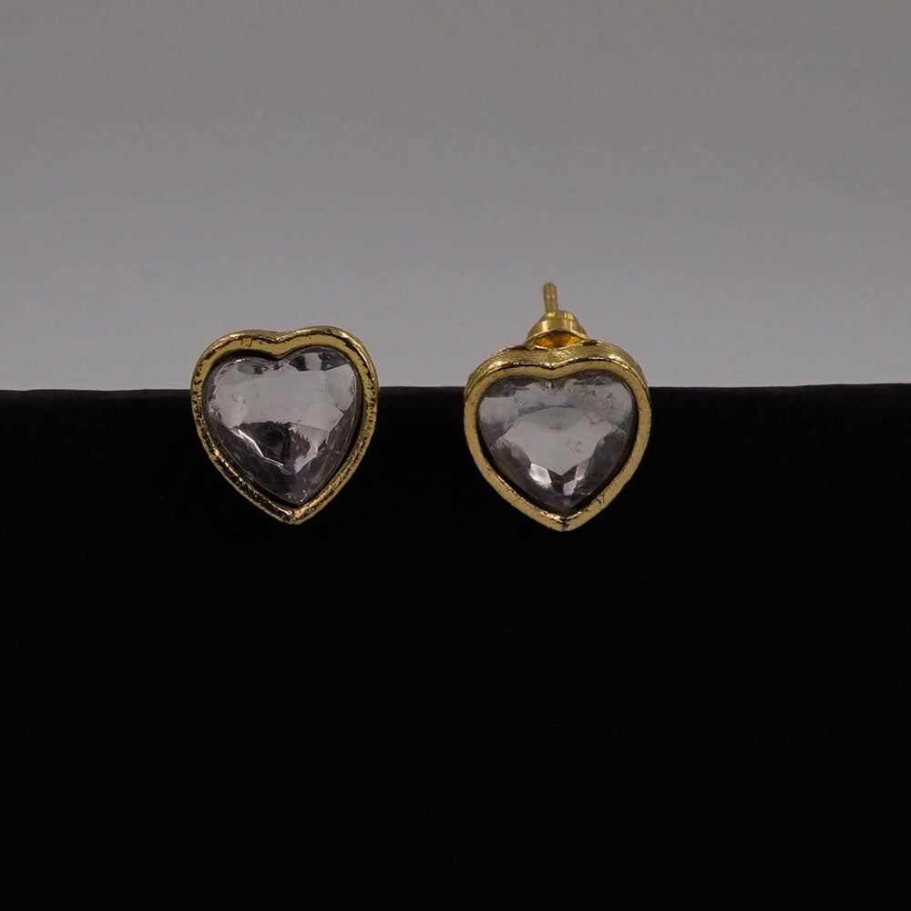 shinny heart studs D762