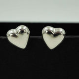 heart shaped silver studs