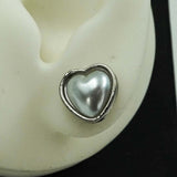 heart shaped silver studs