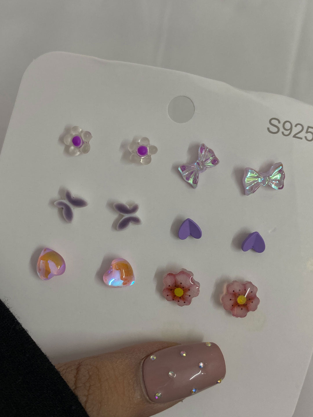 6 set of purple season studs