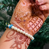 Sacred Harmony: Handcrafted Spiritual Pearl & Gemstone Bracelet