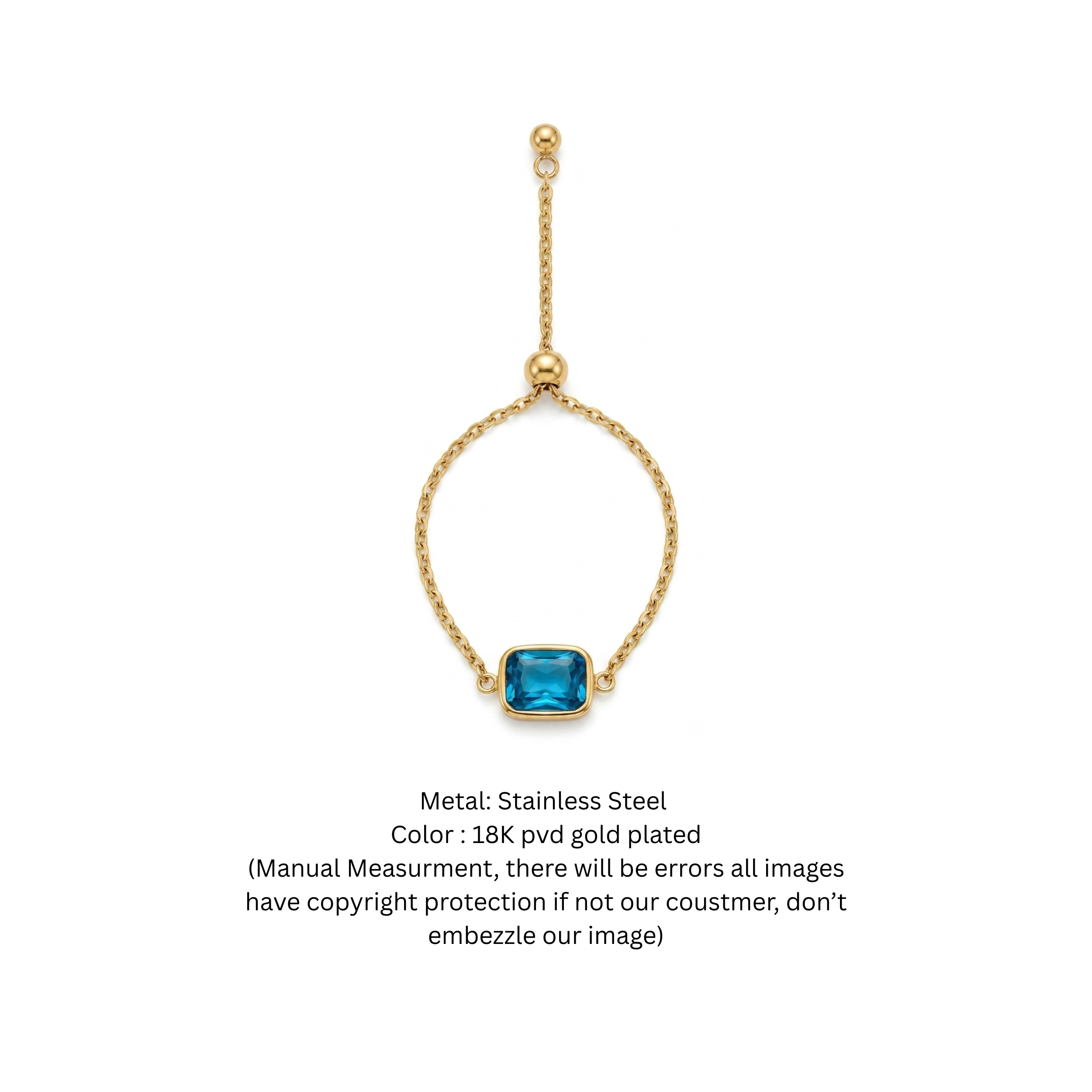 Gilded Ocean Rectangle Ring - London Blue Topaz and 18K Gold