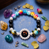 Celestial Harmony: Handcrafted Multi-Chroma Medallion Bracelet