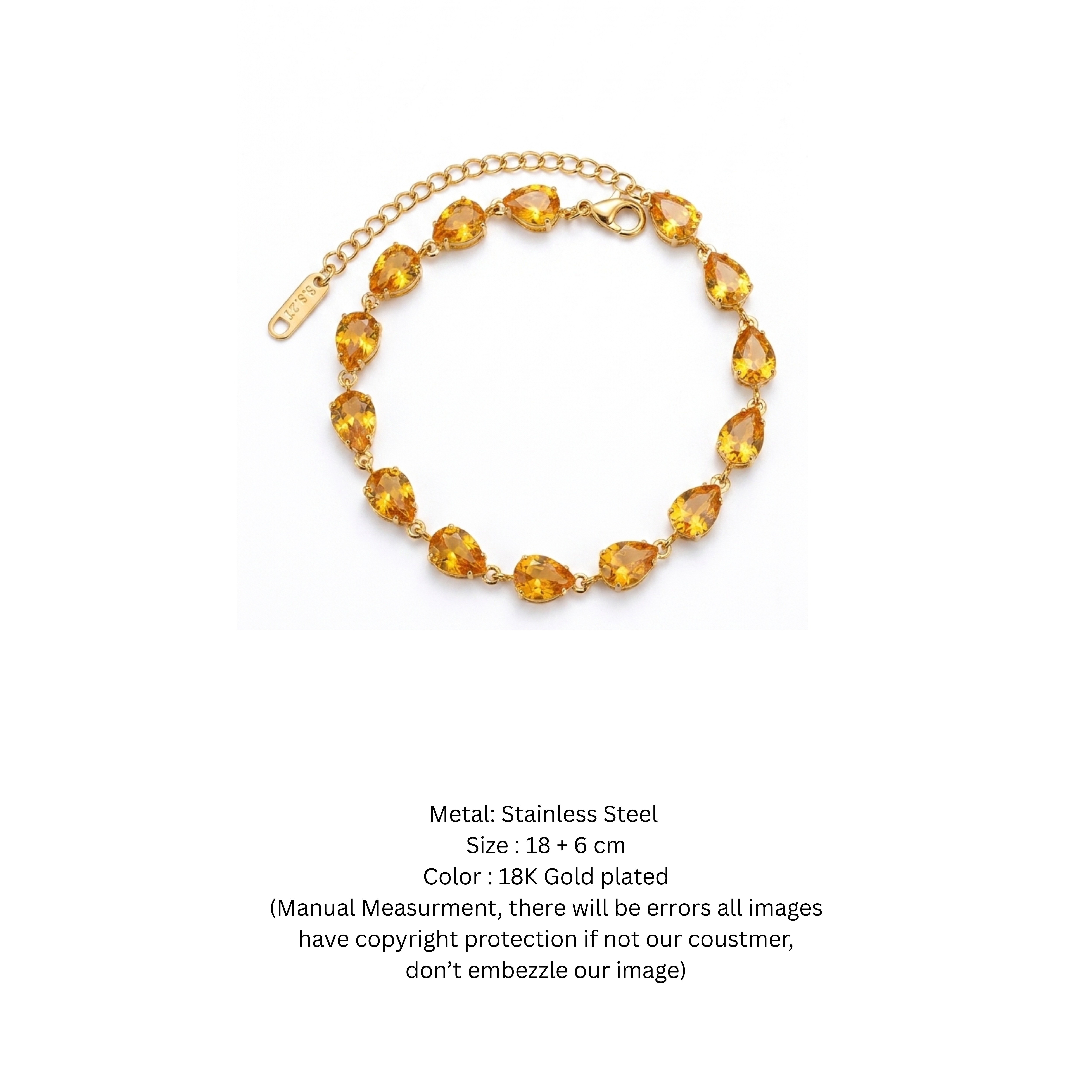 Golden Honey Dewdrop Bracelet