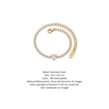 Dainty Heart-Centric Gold-Plated Tennis Bracelet