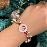 Royal Devotion: Guruji Swarup Ruby-Red & Marquise Crystal Bracelet