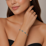Ocean Breeze Teardrop Crystal Gold-Plated Bracelet
